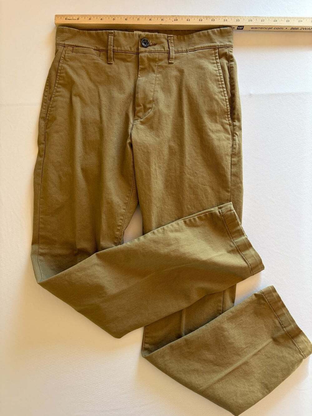 Goodfellow & Co Mens Every Wear Chino Pants 28x30 Slim Fit Khaki Tan Flat Front